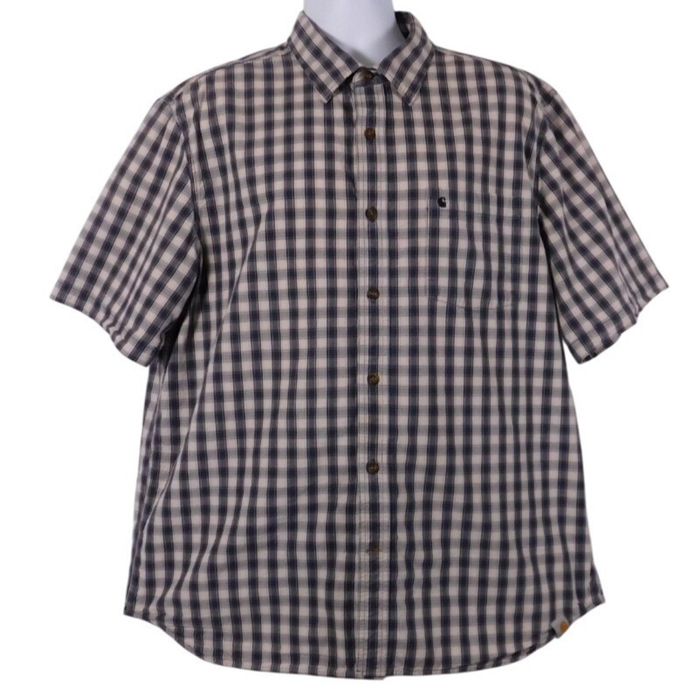 Carhartt‎ Relaxed Fit XL Multi-Color Plaid Button Down Short Sleeve  Lightweight